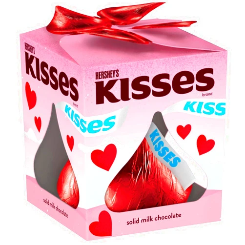 Taboom Hershey Giant Red Kisses Milk Chocolate Valentine's Gift Box - Extra Large Solid Chocolate Candy Treat For Parites, Valentines Exchange, and Decoration
