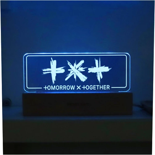 MEMELIGHT TXT Logo LED Night Light - Tomorrow by Together Kpop Idol Decor - Kpop Merchandise - Adjustable Brightness, Perfect for Room Decor, MOA Collectibles, 8.29