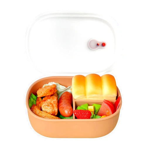 ULTRAKENO Lunchable Snack Containers,3 Compartments Bento Snack Boxes Leak-proof Bento Box, Food-Grade Silicone Container Food Storage Leak Resistant Sets With Lids Container, BPA-Free - Caramel