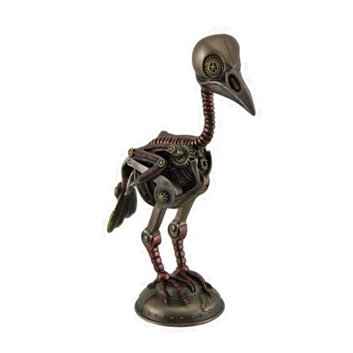 Veronese Design Steampunk Crow Skeleton Antique Bronze Finish Statue