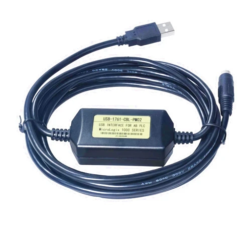 Avanexpress PLC Micrologix Cable USB Interface Compatible PLC Micrologix 1000, 1200, 1400 Series with USB-1761-CBL-PM02 8 Pin Round Aapater