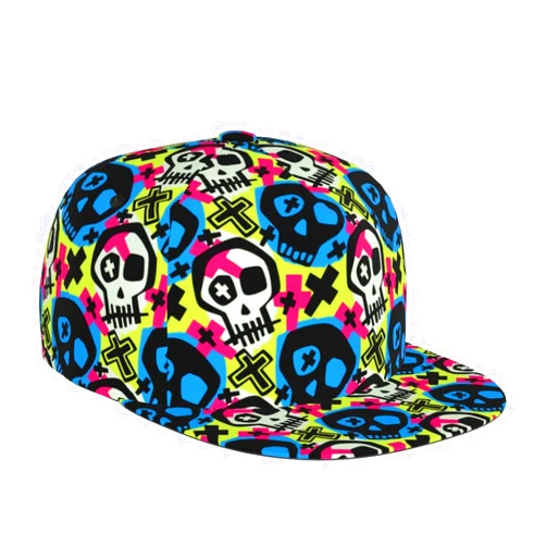 TWKGBUAD Stylish Skull Adjustable Snapback Hat for Men and Women Sun Cap, Hip Hop Cap Baseball Cap Flat Bill Brim Hat