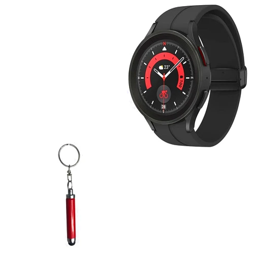 BoxWave Stylus Pen Compatible with Samsung Galaxy Watch 5 Pro - Bullet Capacitive Stylus, Mini Stylus Pen with Keyring Loop - Ruby