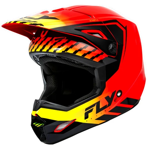 Fly Racing Kinetic Menace Helmet (Red/Black/Yellow, Large)