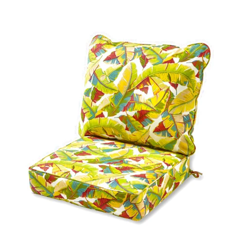 Greendale Home Fashions 2-Piece Outdoor Deep Seat Cushion Set, Tropical Multi