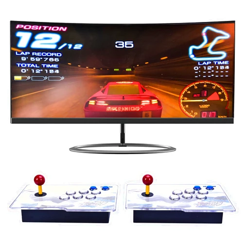 Timstono 3D Pandora's Box 18s,8000 Arcade Game Console Installed, WiFi Function to Add More Games, 1280x720 Full HD 2 Players Arcade Machine with Double Joystick. (Style A)