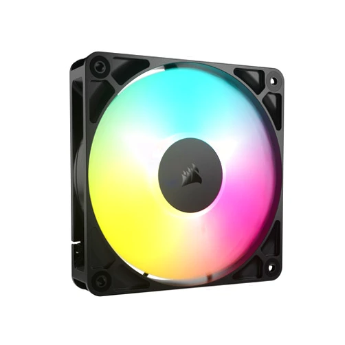 CORSAIR RS120 ARGB 120mm PWM Fan – Daisy-Chain Connection – Low-Noise – Magnetic Dome Bearing – Single Pack – Black