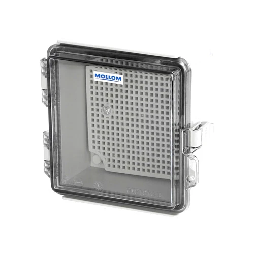 Mollom Outdoor Junction Box for Electrical Project Waterproof IP67 with Hinged Transparent Cover, Stainless Steel Latch, Mounting Plate, and Wall Brackets(135x135x75mm | 5.3x5.3x3In)