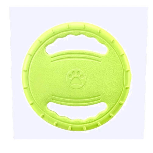 Nikki and Max Dog Frisbee Disc with Foam Handles, 8.07 inch Diameter, Floating Water Toy, (Green)