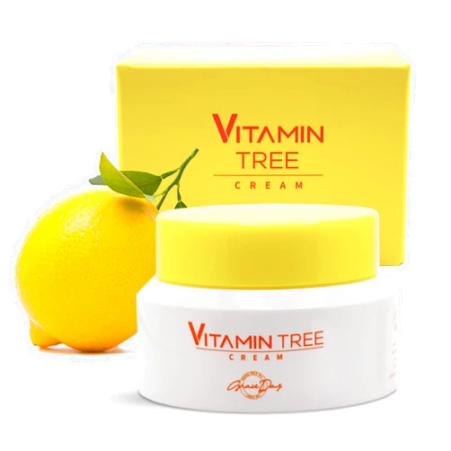 Grace Day 100% Certified Vegan Vitamin Tree Cream. Contains Vitamin C, Provitamin B5, vitamin E & B3. Effective Against Acne & Dark Spots and Sun Damage. Anti-Aging, Anti-Wrinkle Day and Night Cream with Natural Ingredients. 1,69 oz – Made in Korea (Face Cream)