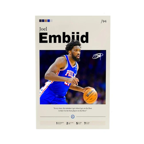 JWFNRBW Joel Embiid 1 Canvas Poster Bedroom Decor Sports Landscape Office Room Decor Gift Unframe: Unframe:16x24inch(40x60cm)