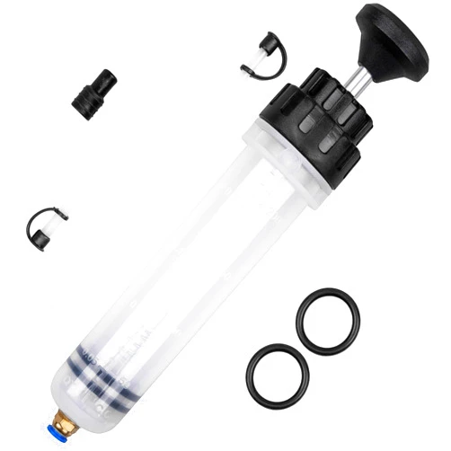 Esakoya 200CC Fluid Extractor Pump, Oil Change Syringe with 2pcs Hose, Manual Fluid Extractor/Fill Pump for Car Fluid Transfering