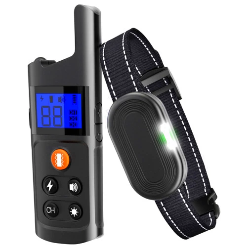 USCAMEL Dog Shock Collar with Remote＆Night LED Lights, 3 Modes-Shock,Vibration, Beep, Rechargeable Waterproof Electric Training Correction Collar for Small/Medium/Large Dogs with Security Lock