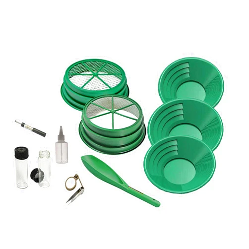 Morocca 11 pc Prospecting-Mining-Panning Kit- 2- Classifiers 3 Gold Pans,+ More!!