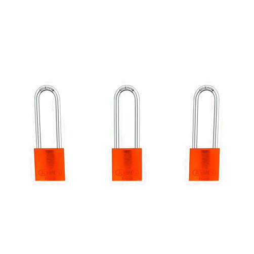 ABUS 19363 72/40 Aluminum Safety Padlock Black Keyed Alike-Long, 3 Count, Yellow-3