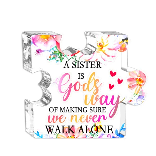 Isiyu Sisters Gift Sister Gifts from Big Sister Adult for Women Best Friend Birthday Cool Friendship Gifts for Sister Inspirational Sister Acrylic Puzzle Keepsake Decorations Christmas Stocking Stuffers