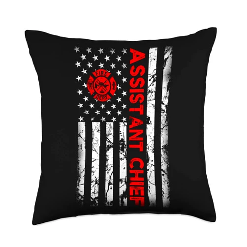 Who love Assistant Fire Chief Firefighter USA flag gifts Patriotic Assistant Fire Chief Throw Pillow