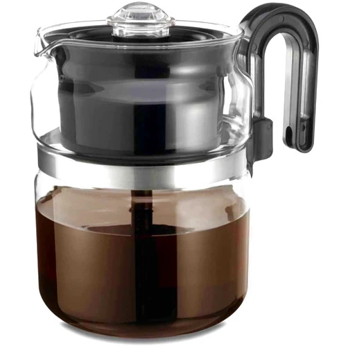 CAFÉ BREW COLLECTION Café Brew Collection 8-Cup Glass Stovetop Percolator Coffee Pot - Borosilicate Glass Coffee Percolator - BPA Free - Dishwasher Safe - Brewing on Electric and Gas Ranges