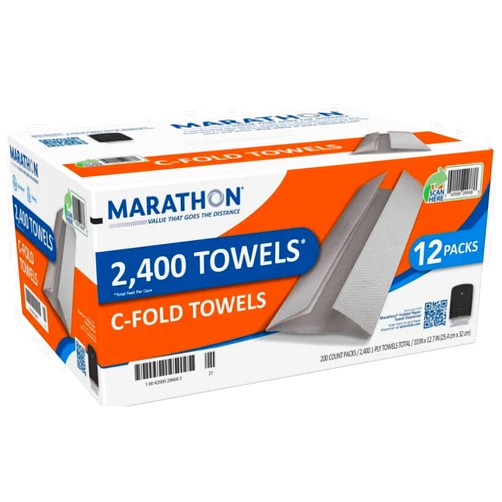 Generic Marathon Absorbent 2-Ply C-Fold Paper Towels - 12 Pack (2400)