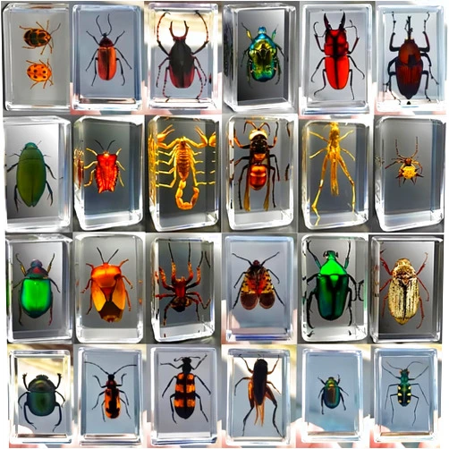 KSVMOAG 12 Pcs Insect Specimens in Resin Collection Paperweights - Different Insect Specimens Preserved in Resin for Preschool, Classroom Science, and Home Displays