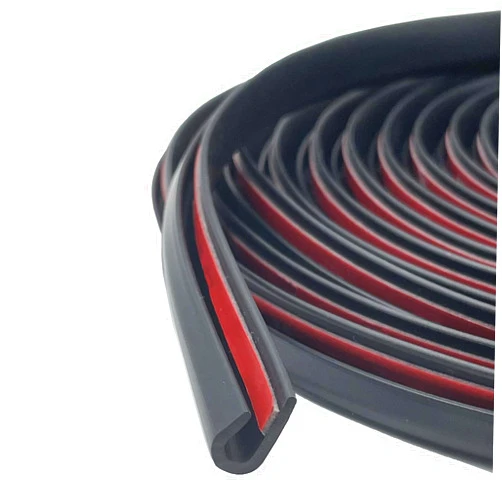 Socein Door Edge Guard U Channel Rubber Edge Trim Self Adhesive Metal Edge Protection Guard for Most Car Doors, Hatches, Lockers, Panels (20Ft, Black)