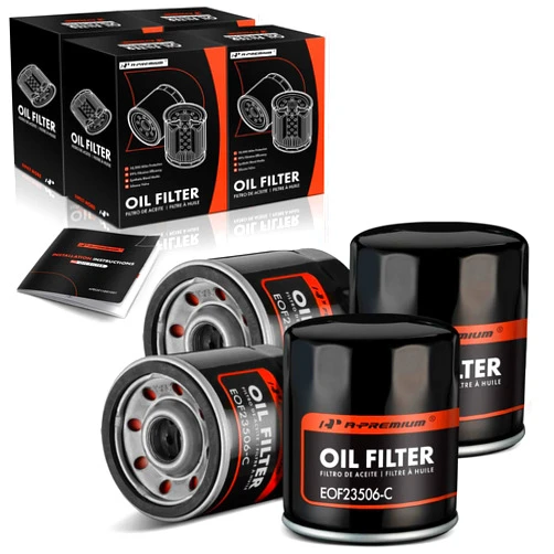 A-Premium 4-PC 10K Miles Protection Spin On Oil Filter Compatible with Chevy & GMC & Jeep & Buick & Cadillac & Saab & Checker & Isuzu & Oldsmobile & Pontiac & AMC & Hummer & Shelby & Workhorse