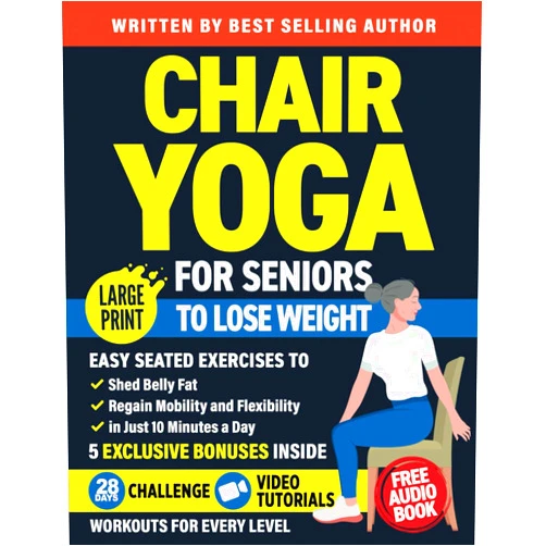 Michael Smith,Nathalie Seaton Chair Yoga for Seniors to Lose Weight: Easy Seated Exercises to Shed Belly Fat, Regain Mobility and Flexibility in Just 10 Minutes a Day (Workout Books Over 60)