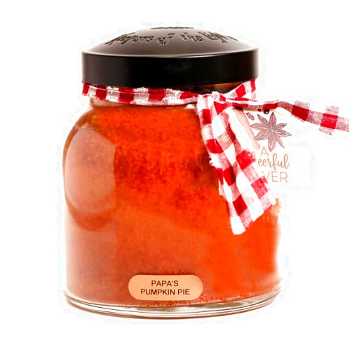 A Cheerful Giver — Papa's Pumpkin Pie - 34oz Papa Scented Candle Jar with Lid - Keepers of the Light - 155 Hours of Burn Time, Gift for Women, Brown