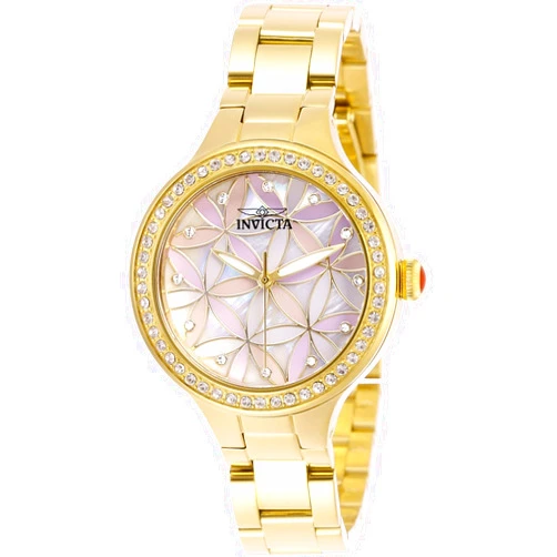 Invicta Women's Wildflower Quartz Gold Watch with Pink Dial (Model 28822)