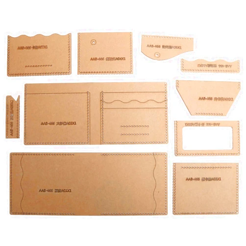 AURORAGRACE Crafty Acrylic Wallet DIY Template Set - Design Your Short Wallet with Precision Using This Acrylic Template Leather Pattern Guide