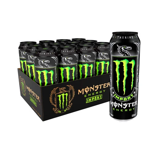 Monster Energy Import, Energy Drink, 18.6 Ounce (Pack of 12)