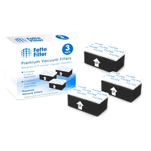 Fette Filter - Vacuum Foam Filter Assembly Compatible with Hoover Impulse Cordless Vacuum BH53020. Compare to Part # 440012835. 3 Pack