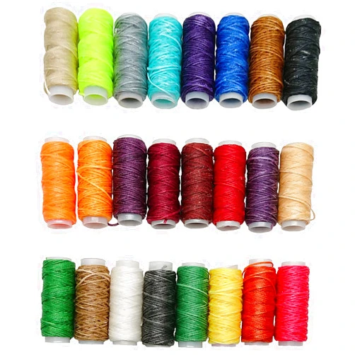 Goiio 24 Colors Waxed Thread, Leather Sewing Thread,Hand Stitching Thread for Hand Sewing Leather and Bookbinding, 13Yards Per Color