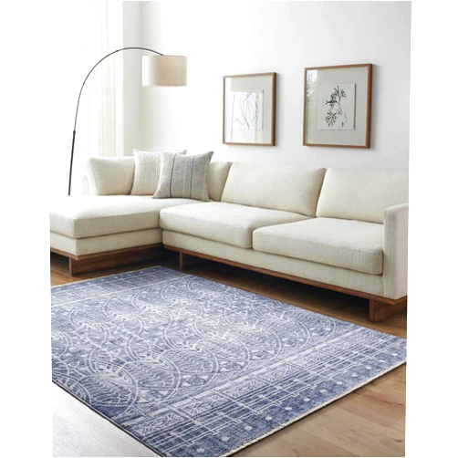 Hauteloom Netro Living Room, Bedroom Area Rug - Contemporary - Ice Blue, Navy, White - 18