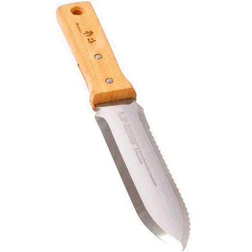 NISAKU NJP650 The Original Hori Hori Namibagata Japanese Stainless Steel Weeding Knife, 7.25-Inch Blade