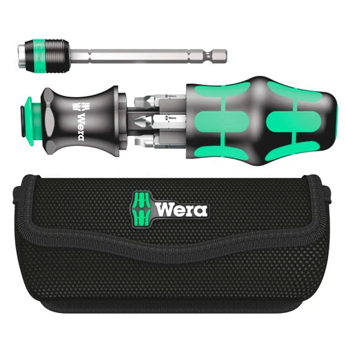 Wera - 5051025001 KK 26 7-In-1 Bitholding Screwdriver with Removable Bayonet Blade (SL/PH/SQ) Silver