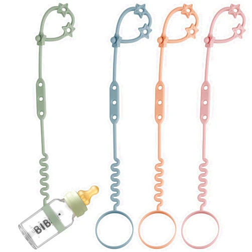 Nearbyme Toy Safety Straps, 4 Pack Silicone Sippy Cup Straps, Sippy Cup Leash for Baby, Keep Bottles and Sippy Cups Close at Hand and off The Ground or Floor (4PACK, Sage/Ether/Blush/Muted)