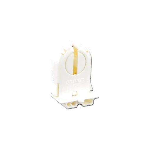 Leviton 23653-WP Medium Base, T8-T12 Bi-Pin, Standard Fluorescent Lampholder, Low Profile, Snap-In or Slide-ON, Lamp-Lock, Internal Shunt, White