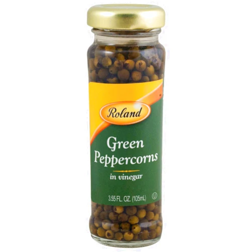 Roland Foods Green Peppercorns in Vinegar, Specialty Imported Food, 3.55 fl oz