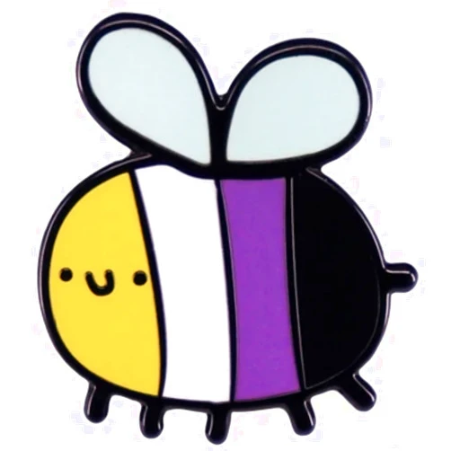 Pinstant Bee Bumble Honey Insect Cute Kawaii They Them Pronouns Non Binary Nonbinary Gender Neutral Flag Colors LGBTQ 1
