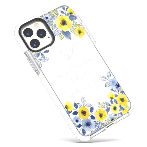 Frepstudio iPhone 15 Pro Max Bible Verses Clear Cute Case for Girls Women,Pink Floral Christian God Within Her Psalm 46:5 Quotes Soft Protective Case Compatible with iPhone 15 Pro Max
