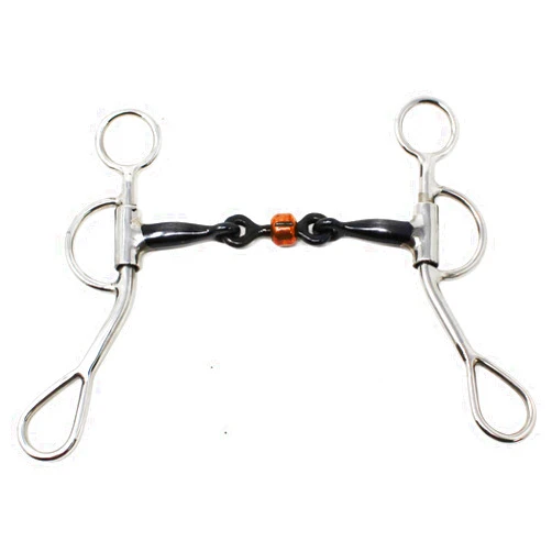 Professional Equine Horse Western Sweet Iron Mouth Dog Bone Snaffle w/Copper Roller 35313v