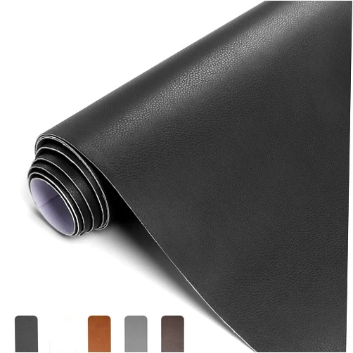 Sesybuty Leather Repair Patch Self-Adhesive Leather Patches for Furniture Couch Sofa Car Seats, PU Vinyl Leather Repair Tape Kit to Fix Office Chairs, Cabinets, Handbags (3.9X78.7 inch,Black)
