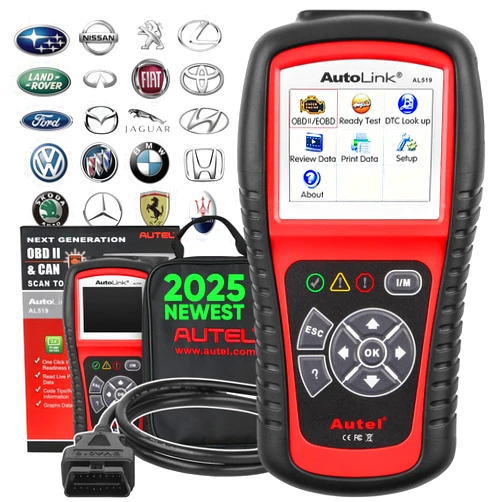 Autel AL519 OBD2 Scanner, 2025 Newer Professional Mechanic OBDII & CAN Car Diagnostic Code Reader Tool for Check Engine Light, One-Click Smog Check, DTCs Lookup, Upgraded Ver. of AL319/ MS309