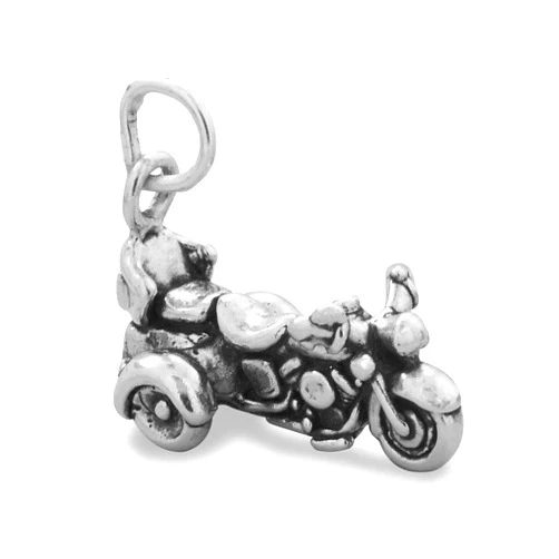 Generic Motorcycle Trike Cruiser Motor Bike 3D 925 Solid Sterling Silver Charm Pendant Bracelet Jewelry Making Supply
