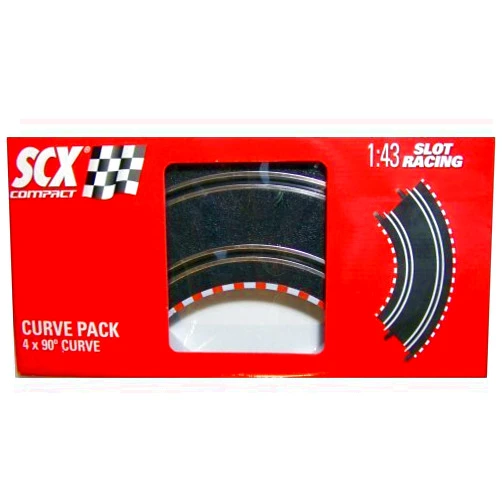 SCX Slot Cars SCX Compact 1: 43 Scale 4-pc. Curved Curve Track Pack