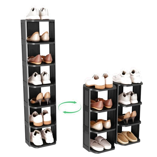 Kitstorack Vertical Shoe Rack: 8 Tiers Stackable Shoe Rack for Closet DIY Free Standing Shoe Organizer Small Shoe Shelf for Small Spaces and Narrow Spaces Plastic