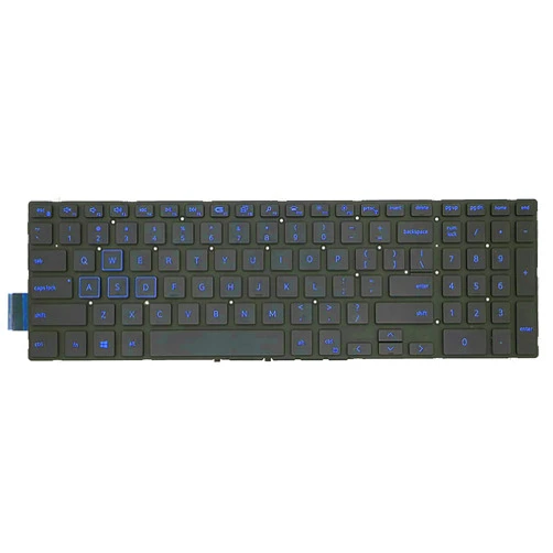 Ganbai Laptop Keyboard,US English,Blue Backlit,No Keyboard Trim,Replacement Compatible with Dell G7 7588 7590 7790, G5 5587 5590, G3 3579 3779 3590 Series Game Laptop,0M6JTP,Printed Blue Characters