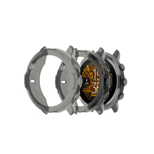 Lemspum TPU Protector Cases for Suunto 7,Soft Protective Bezel Covers Anti-Shock Cover Accessories for Suunto 7 GPS Smartwatch (Black x 2)