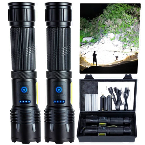 SKNSL Rechargeable LED Flashlights High Lumen,990,000 Lumens Super Bright Flashlight,Powerful Flash Light 7 Modes with COB Work Light IPX7 Waterproof for Outdoor Emergency Camping Hiking…